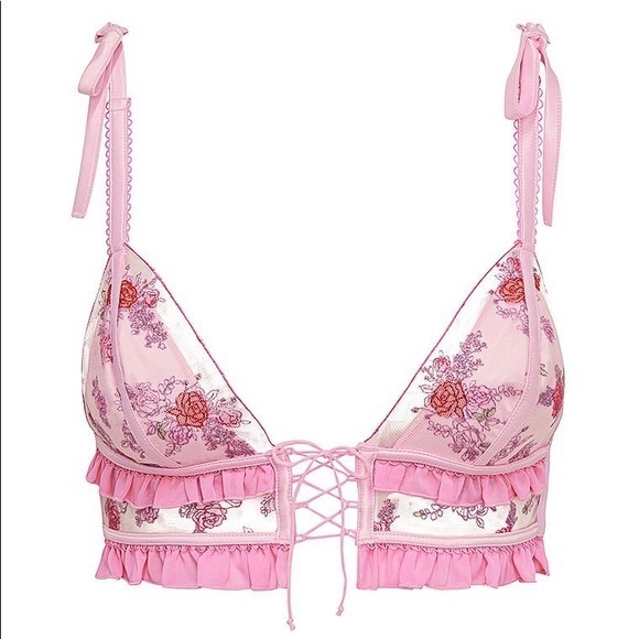 For Love And Lemons Other - For Love and Lemons Rose Bloom Triangle Bra